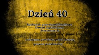 40 dzień  Codzienna powtórka przed maturą  podstawa [upl. by Ennovehs985]