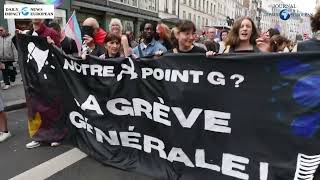 Manifestation «contre le gouvernement Macron Barnier» à Paris [upl. by Dupuis]