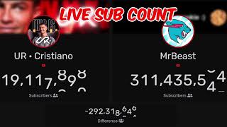 🔴LIVE UR · Cristiano Ronaldo vs MrBeast Sub Count Battle Cristiano Ronaldo New Channel [upl. by Walter]