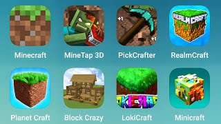 Minecraft MineTap 3D PickCrafter RealmCraft Planet Craft Block Crazy LokiCraft Minicraft [upl. by Kessler]