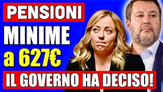 ULTIMORA PENSIONI IL GOVERNO HA DECISO 👉 MINIME A 627€ PROPROGA QUOTA 103 APE SOCIALE E ALTRO 📢 [upl. by Namzaj814]