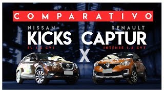 Comparativo Captur Intense 16 CVT  Nissan Kicks SL 16 CVT [upl. by Neersan692]