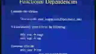 Lecture  8 Functional Dependencies and Normal Form [upl. by Stinky]