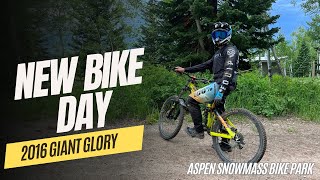 Riding a 250 Downhill Bike at the Park  2016 Giant Glory  New Bike Day [upl. by Studley]