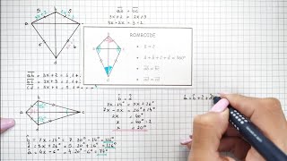 ROMBOIDE  Cómo calcular los lados y ángulos a partir de sus propiedades y características [upl. by Salkcin]