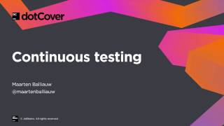 dotCover for continuous testing in Visual Studio [upl. by Lleret]