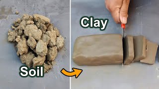 Clay making  How to make pottery clay from dirt  chikni mitti kaise banti hai  Childhood Hobbies [upl. by Melba]