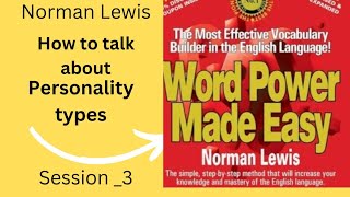 Norman Lewis session third how to talk about personality types [upl. by Ovid145]