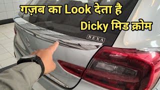 Dicky Mid Chrome Amazing Fitting In Baleno Car  New Dicky Chrome Accessories For Baleno Base Model [upl. by Ellimak]