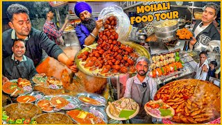 3b2 Mohali Food Tour  Best Pav Bhaji Momos Chap Panner Tikka Gulabjamun [upl. by Yellac704]