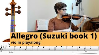 Allegro violin playalong Suzuki book 1 [upl. by Chari]