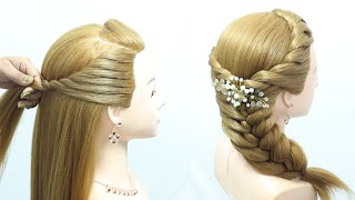 Easy Long hair hairstyle for wedding  latest new pony hairstyle  hairstyle for girls [upl. by Yentihw]