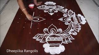 Easy Sankranthi Muggulu🌹11x3Pongal 2023 Kolam🌹Sankranthi Rangoli🌹Pongal DheepiikaRangolis [upl. by Negaet]