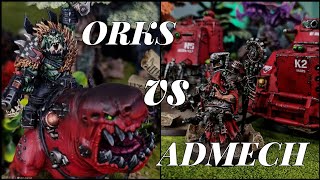 Bully Boyz Orks Vs Adeptus Mechanicus 40k 10th edition battle report [upl. by Santiago]