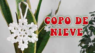 Copo de Nieve a Crochet Paso a Paso en Español ❄️ Snowflake Adorno de Navidad [upl. by Elvah]