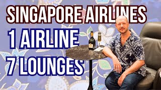 Alle Singapore Airlines Lounges Private Room SilverKris Business amp First Lounge Gold Lounge [upl. by Linnette]