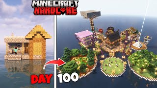 I survived 100 days on ocean only world in Minecraft Hardcore minecraft100days 100dayschallenge [upl. by Enilegnave790]