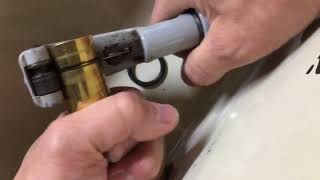 Replacing brass thru hull on Boston Whaler Montauk using flanging tool [upl. by Nodyroc]