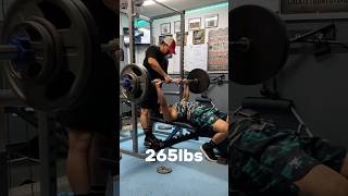 Bench Press 225lbs x 2 reps then some single repsbenchpress strength powerlifting chestworkout [upl. by Kopaz]