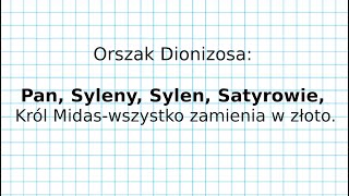 BOGOWIE ZIEMSCY  Orszak Dionizosa Pan Syleny Sylen Satyrowie [upl. by Suissac627]