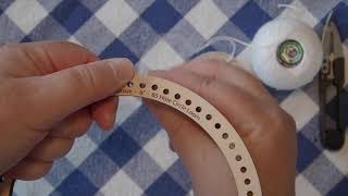 04 0 how to wrap the edge of a Teneriffe lace loom with holes [upl. by Nele]