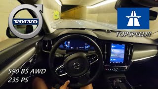 2023 Volvo S90 B5 AWD 235 PS NIGHT POV DRIVE TOPSPEED WIESBADEN 60 FPS [upl. by Liddie763]