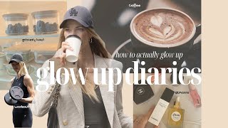 GLOW UP DIARIES  how to actually glow up ✨ high protein recipes workout skincare amp grocery haul [upl. by Cad]