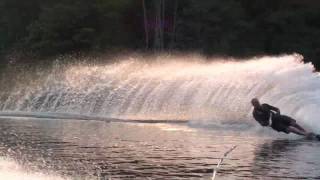 36 MPH  Slalom water skiing at top speed [upl. by Draillih]