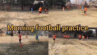 Morning football practice  foot work drill  freestyle kick  dribbling goalkeeperfootball [upl. by Rebeh]