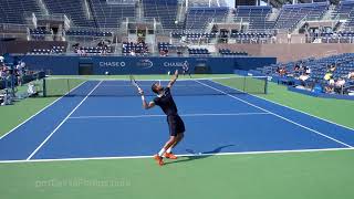 Cilic v Lopez 2017 US Open practice 4K [upl. by Riancho]