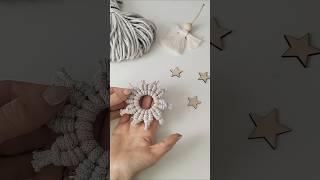 Makramé karácsonyi hópehely készítés  macrame christmas decor macrametutorial [upl. by Kasper]