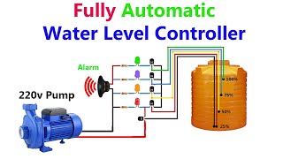 How to make Fully Automatic Water Level Controller with Alarm using BC547 amp NE555 [upl. by Auqinehs]