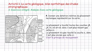 1ère Bac La carte géologique et la reconstitution de lhistoire géologique  exercices intégrés [upl. by Valentijn]