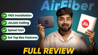 Jio AirFiber Full Review 🔥 FREE Installation Plans Calling App Speed Test Set Top Box Features [upl. by Naitsirc48]