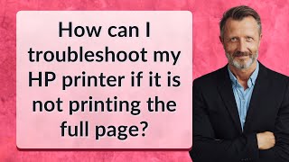 How can I troubleshoot my HP printer if it is not printing the full page [upl. by Nagam]