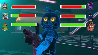 SFM FNaF Arcade Mayhem Vs Glamrock Animatronics With Healthbars [upl. by Dloraj]