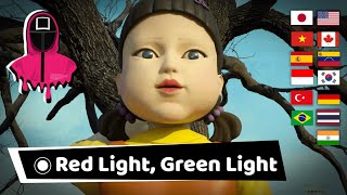 quotRed Light Green Lightquot Squid Game in Different Languages  Doll Song Scene [upl. by Nahej]