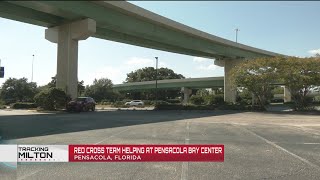 Red Cross provides relief for Hurricane Milton evacuees at Pensacola Bay Center [upl. by Nniuqal]