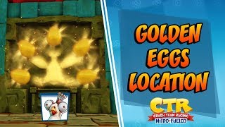 GOLDEN EGGS LOCATION Crash Team Racing Nitro Fueled  Unlock King Chicken [upl. by Inalan]