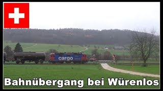 Railroad Crossing Switzerland  Bahnübergang bei Würenlos Schweiz 2017 [upl. by Oimetra967]