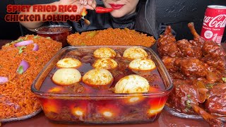 ASMR EATING BOILED EGGS IN SEAFOOD BOIL SAUCESCHEZHWAN FRIEDRICECHICKEN LOLLIPOP [upl. by Ulita]