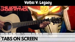 Voltes V Legacy Opening Theme Song  Soundtrack  Fingerstyle Guitar Cover Tabs on Screen Tutorial [upl. by Dorlisa]