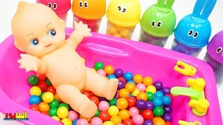 لعبة استحمام البيبي دول استحمام البيبي فى البانيو العاب بنات بيبي دول Baby Doll playing time [upl. by Leahcimnoj]