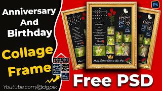 Create Customized Photo Frames for Anniversary and Birthdays  Free PSD Download [upl. by Lai]