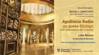 Apollonio Rodio un poetafilologo nellAlessandria dei Tolemei L Pagani 16112023 [upl. by Aira]