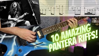 10 Amazing PanteraDimebag Darrell Riffs with Guitar Tabs in E Standard [upl. by Albert]