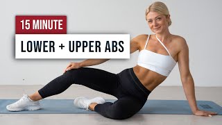 15 MIN ABS BURNER Workout  Lower and Upper Abs No Equipment Core Home Workout [upl. by Bonis]