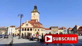 Piata Sfatului Brasov Tour  Centrul Vechi Brasov  Old City Center  Medieval City  Romania  2021 [upl. by Attirehs]