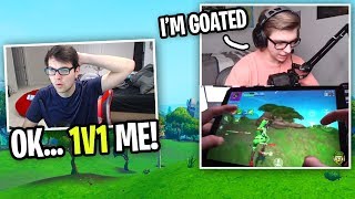 I challenged the BEST Mobile Fortnite YouTuber to 1v1 PC vs Mobile Fortnite 1v1 [upl. by Cumine]