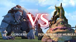 WARHAMMER III Total War  Gorgers VS Pox Riders of Nurgle [upl. by Llered955]